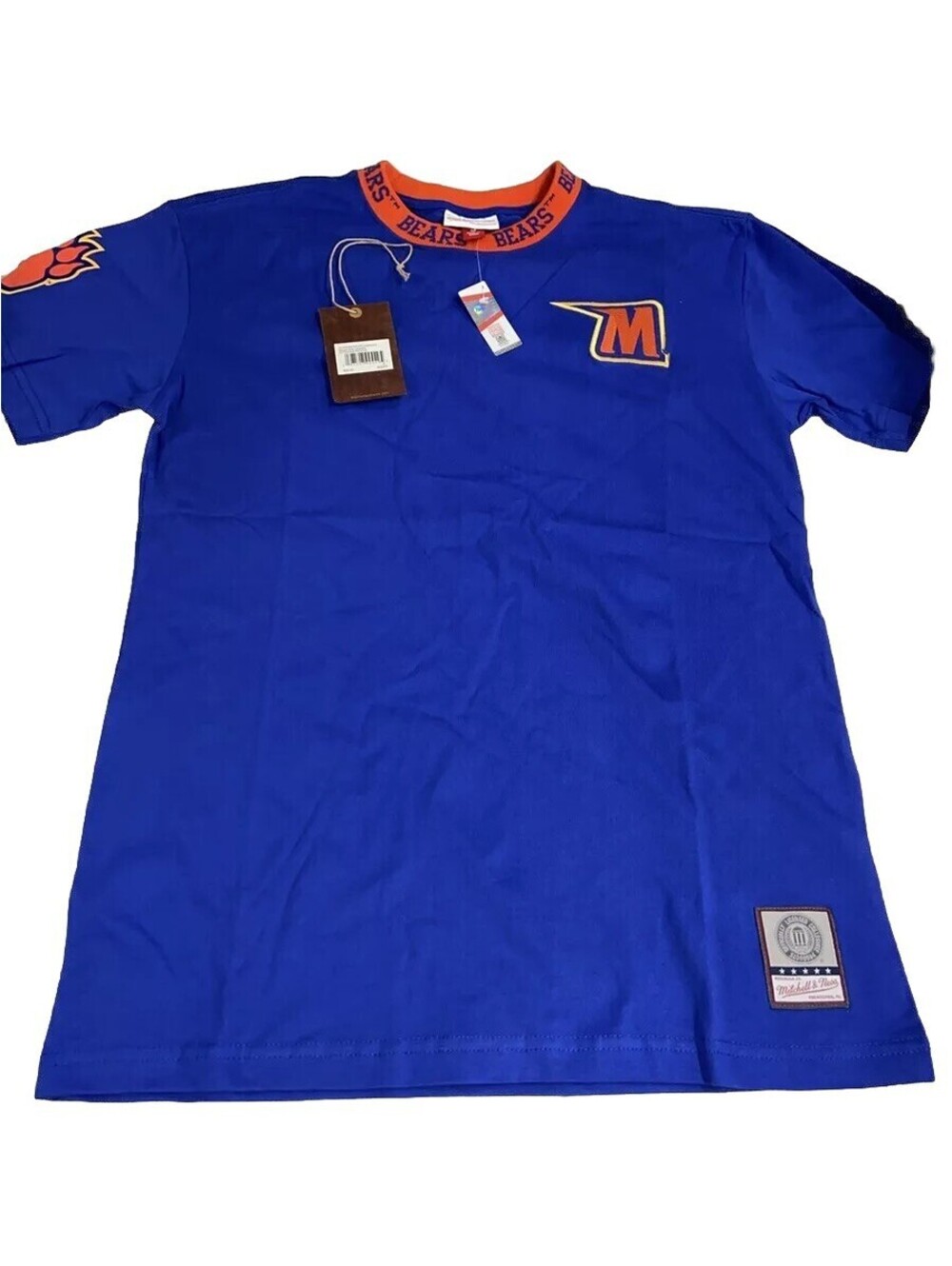 Mitchell Ness Mens Small Morgan State Bears NCAA Jaquard T Shirt Blue